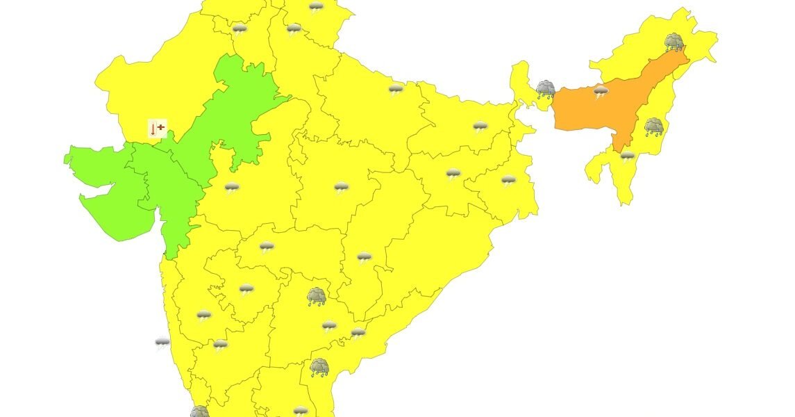 IMD predicted heavy rainfall in the northeastern part of the country and the coastal areas of the south for the next three to four days.