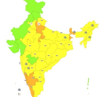 IMD predicted light to moderate rains in the Northeast region during the next four days