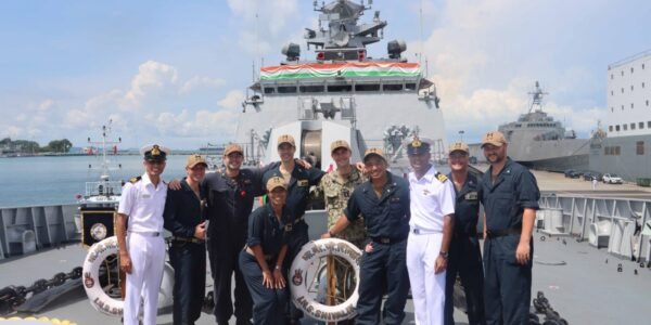 INS Shivalik, an Indian Naval ship deployed in the South China Sea and Pacific Ocean, left Singapore for Yokosuka, Japan