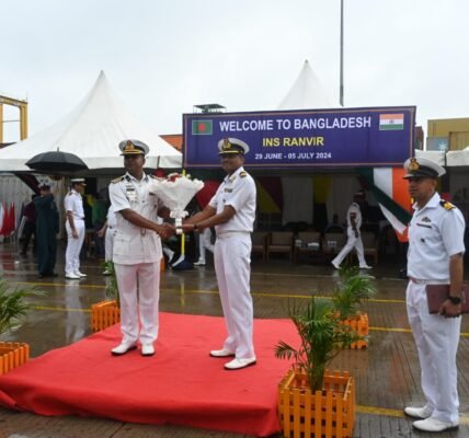 Indian Naval Ship INS Ranvir arrives at Chattogram, Bangladesh