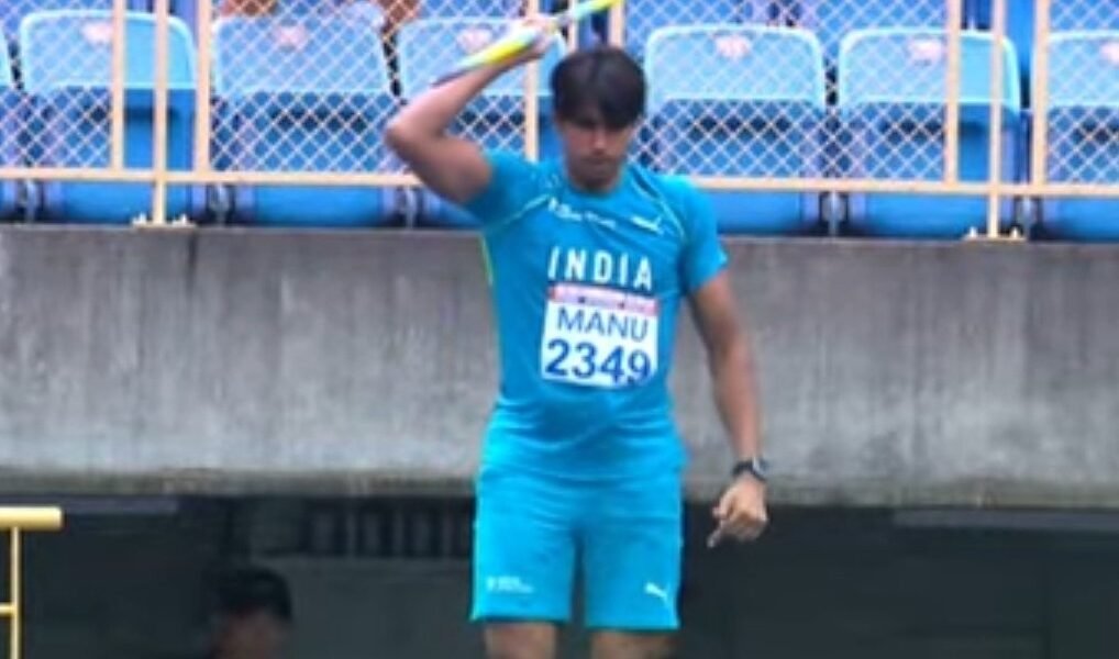 India's DP Manu won the gold medal in the javelin throw event in the Taiwan Athletics Open tournament