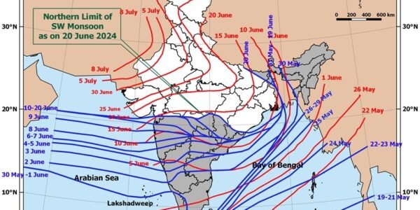 Monsoon advances northwards; reaches large parts of Odisha, Chhattisgarh and Vidarbha