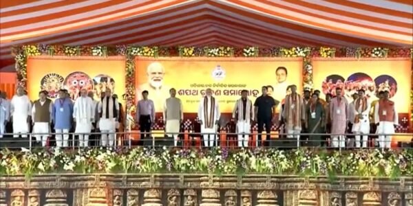 Odisha's Chief Minister-designate Mohan Charan Majhi took oath as Chief Minister at Janata Maidan in Bhubaneswar