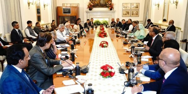 PM Narendra Modi and PM of Bangladesh Sheikh Hasina hold delegation level meeting at Hyderabad House, Delhi