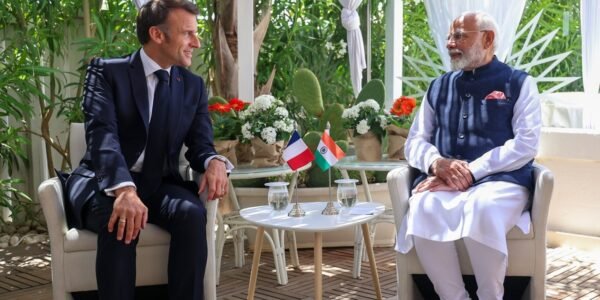 PM Narendra Modi met the President of France on the sidelines of the G-7 Summit