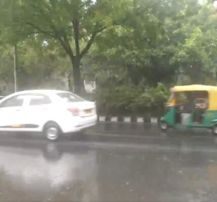 People got relief from heat due to light rain in many parts of the national capital Delhi