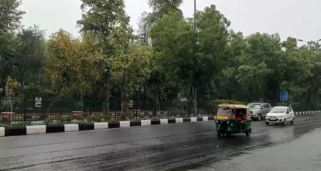 People got relief from heat due to light rain in many parts of the national capital Delhi