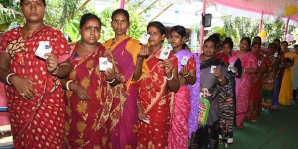 Re-polling is underway at two polling stations in Barasat and Mathurapur Lok Sabha constituencies in West Bengal today