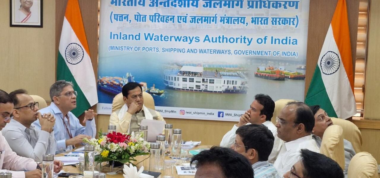 Sarbananda Sonowal reviews inland water transport projects at Inland Waterways Authority of India headquarters