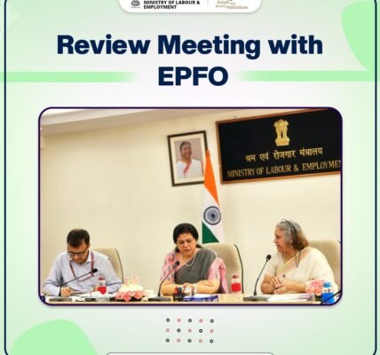 Sumita Dawra, Secretary, Ministry of Labour and Employment chaired a review meeting on reforms in EPFO