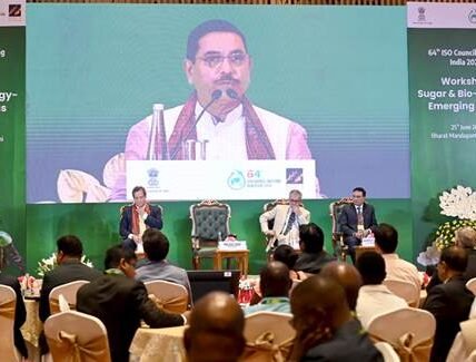 Union Minister Pralhad Joshi inaugurated the 64th Council Meeting of the International Sugar Organisation (ISO) at Bharat Mandapam today