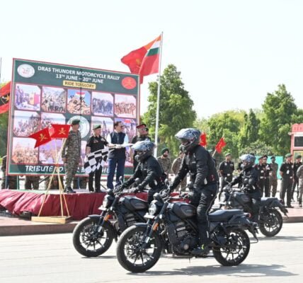 Vice Chief of Army Staff flagged off Drass Thunder Motorcycle Rally from Delhi to Kargil War Memorial