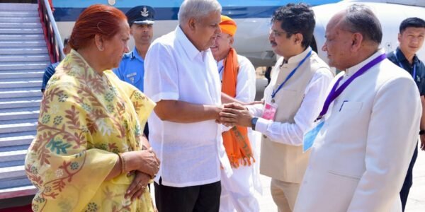 Vice President Jagdeep Dhankhar and Dr Sudesh Dhankhar reached Jaisalmer in Rajasthan today on a two-day visit