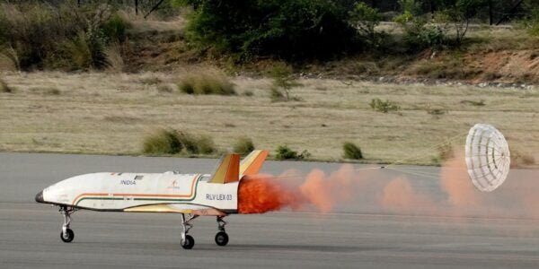 third and final launch experiment of the reusable launch vehicle, Pushpak, was successfully completed today ISRO