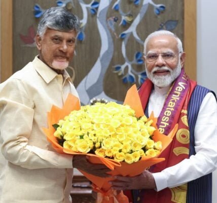 Andhra Pradesh Chief Minister N. Chandrababu Naidu meets PM Modi