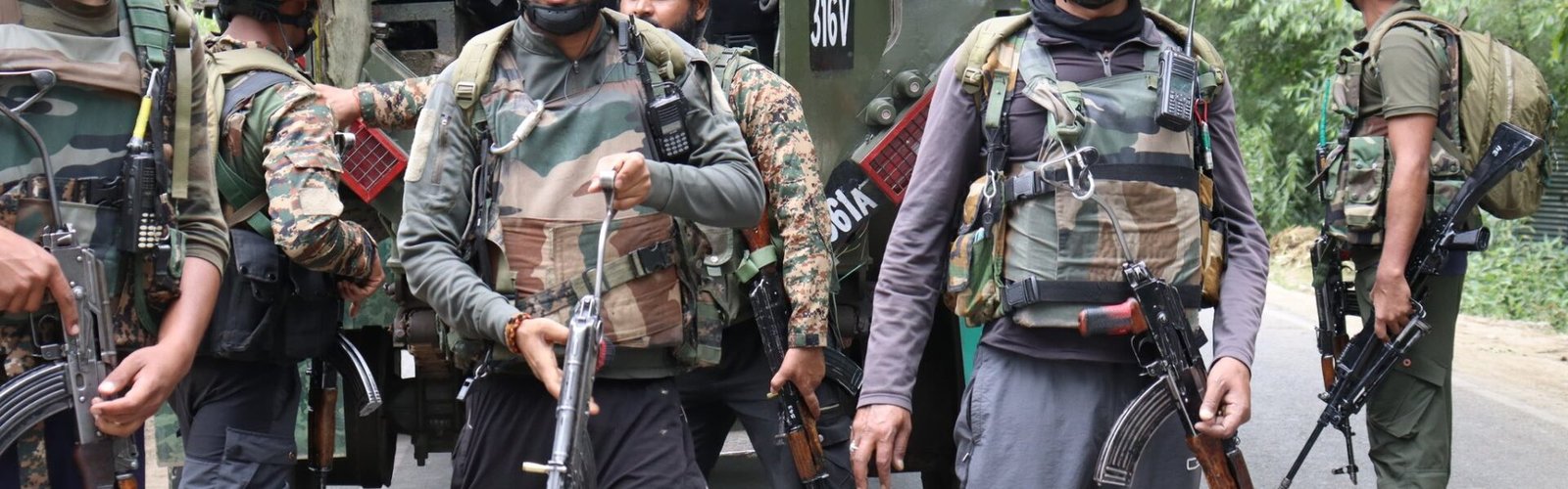 At least four terrorists were killed in two encounters in Kulgam district of Jammu and Kashmir yesterday