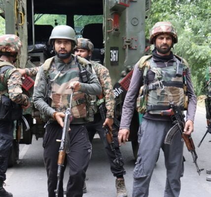 At least four terrorists were killed in two encounters in Kulgam district of Jammu and Kashmir yesterday