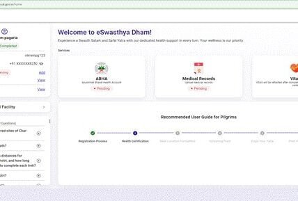 Chardham Pilgrims can now create their Ayushman Bharat Health Account (ABHA) on the eSwasthya Dham portal