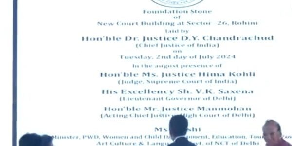Chief Justice DY Chandrachud laid the foundation stone of court complexes at Shastri Park and Rohini Sector 26