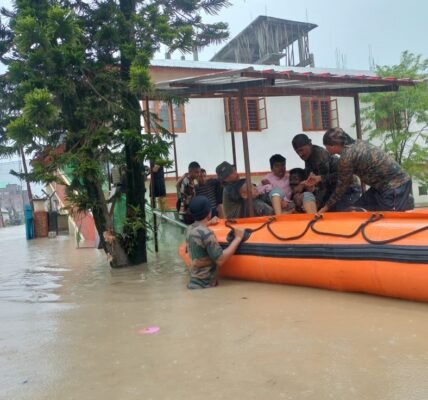 Due to floods in Assam, about 47 thousand people had to leave their homes and go to temporary relief camps