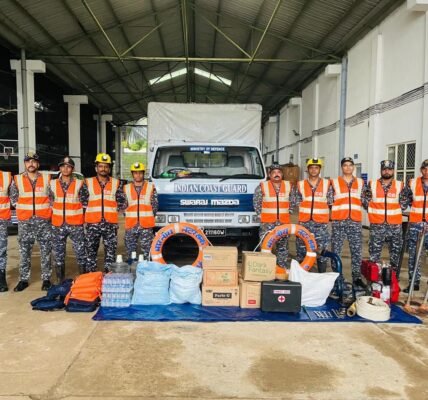 Indian Coast Guard mobilises disaster relief teams to provide immediate relief and support in landslide-affected areas of Wayanad, Kerala