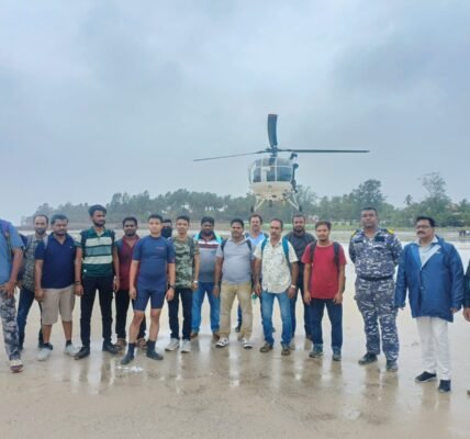 Indian Coast Guard rescues 14 Indian crew members from a ship stranded near Alibaug