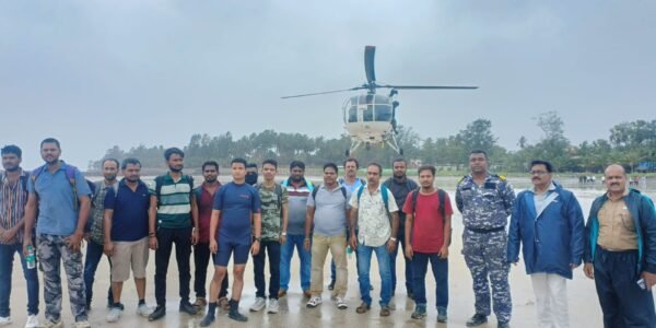 Indian Coast Guard rescues 14 Indian crew members from a ship stranded near Alibaug