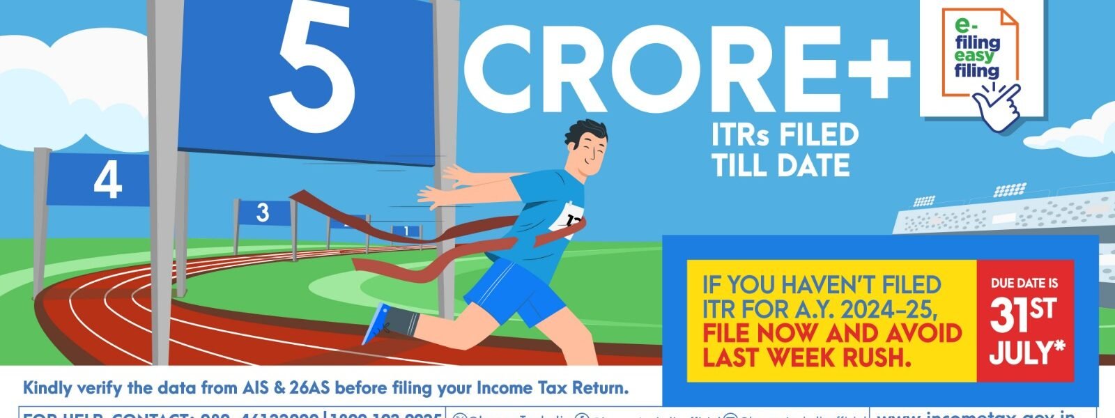 More than 5 crore Income Tax Returns (ITR) have been filed for the current assessment year - Income Tax Department