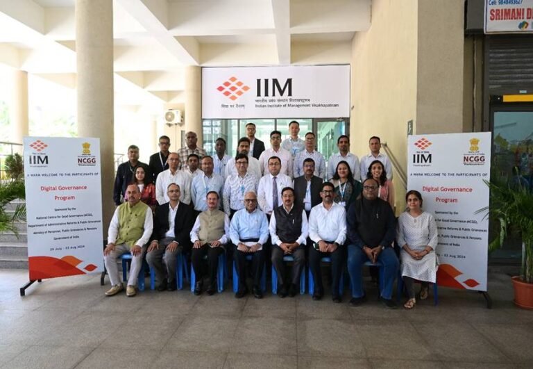 राष्ट्रीय सुशासन केंद्र ने IIM, विशाखापत्तनम के सहयोग से डिजिटल गवर्नेंस पर पांच दिवसीय प्रशिक्षण कार्यक्रम का शुभारंभ किया