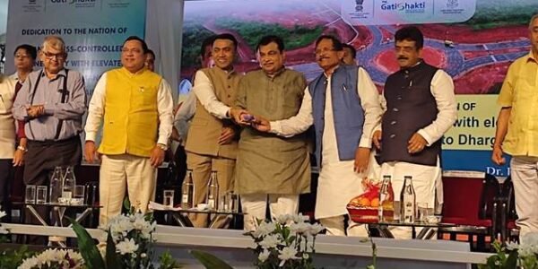 Nitin Gadkari dedicates to the nation the 6-lane access-controlled 7 km road project worth Rs 1183 crore from Manohar International Airport to Dhargal on NH-166S in Goa