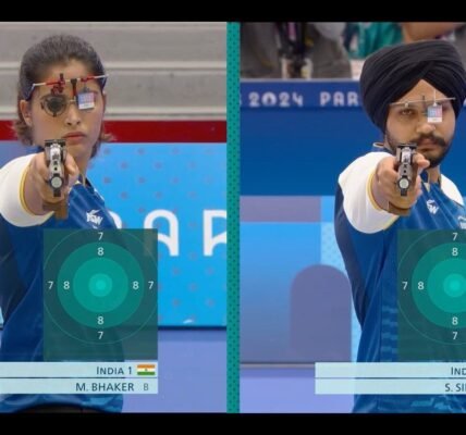 Paris Olympics 2024: Shooters Manu Bhaker and Sarabjot Singh win bronze medal in 10m air pistol mixed team event