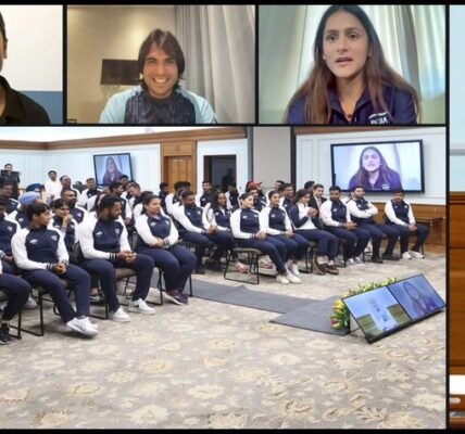 PM Modi interacts with Indian contingent leaving for Paris Olympics 2024