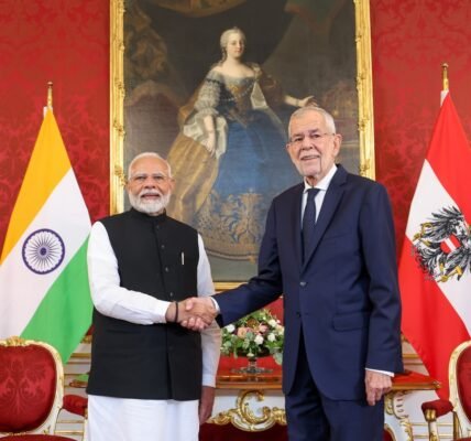 PM Narendra Modi met Austrian President Alexander Van der Bellen in Vienna today