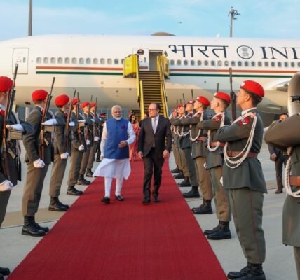 PM Narendra Modi reached Vienna, the capital of Austria after Russia in the second leg of his two-nation visit