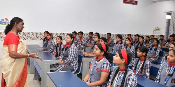 President Draupadi Murmu today taught Class IX students of Dr Rajendra Prasad Kendriya Vidyalaya located at Rashtrapati Bhavan in New Delhi