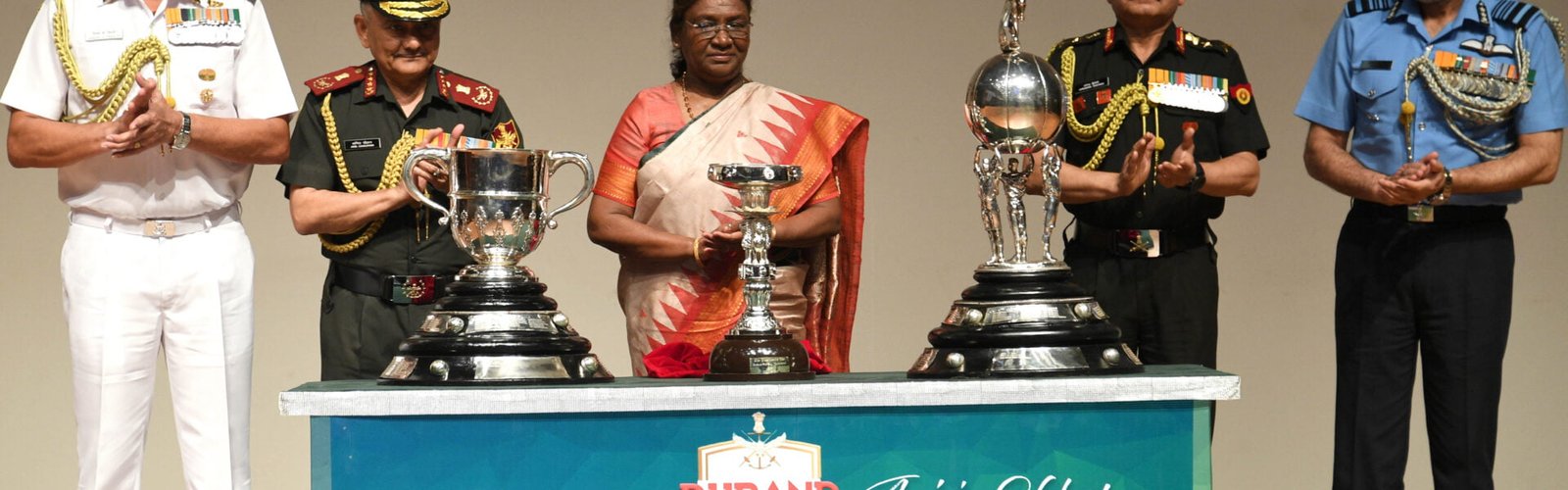 President Draupadi Murmu unveiled three trophies of Durand Cup Tournament 2024