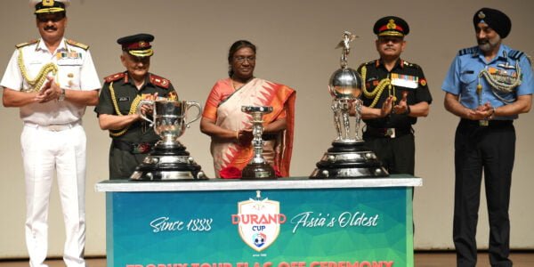 President Draupadi Murmu unveiled three trophies of Durand Cup Tournament 2024