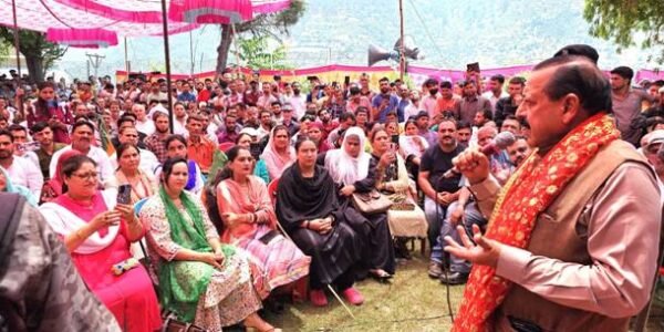 Union Minister Dr. Jitendra Singh addressed a public meeting in Doda district of Jammu and Kashmir