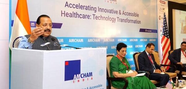 Union Minister Dr. Jitendra Singh addresses the American Chamber of India 'Healthcare Summit'