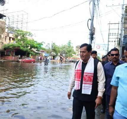 Union Minister Sarbananda Sonowal visits flood-affected areas of Dibrugarh