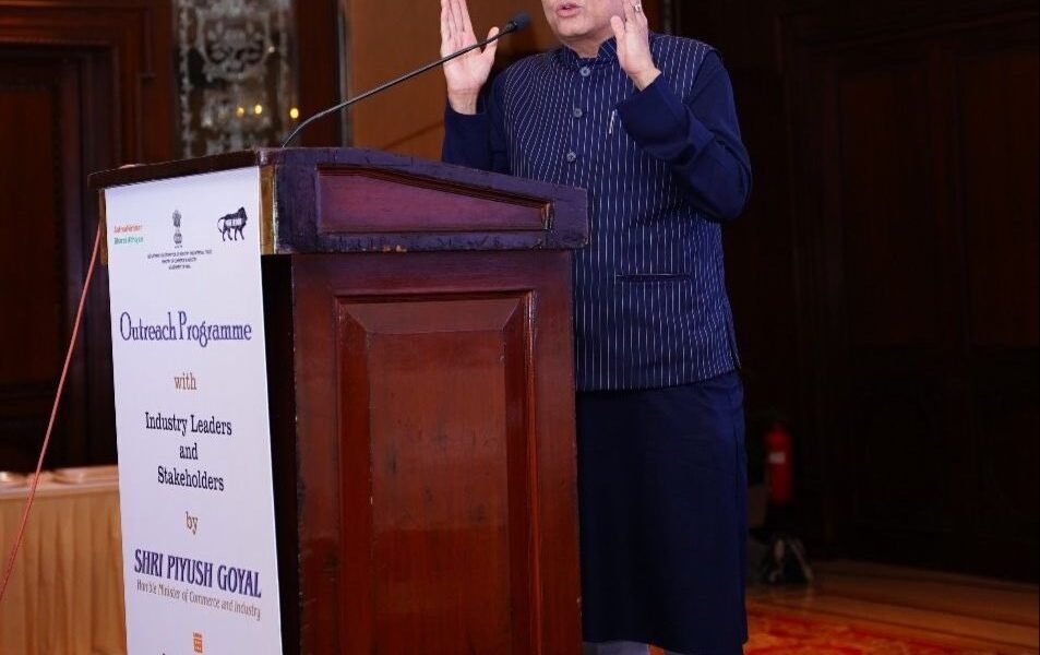 Union Minister of Commerce & Industry Piyush Goyal interacts with the industry stakeholders and leaders at Hyderabad