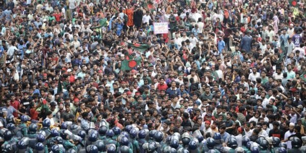 90 people including 13 police personnel were killed and many injured yesterday in the ongoing violent conflict in Bangladesh