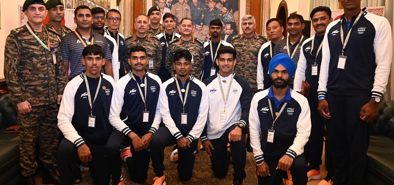 Army Chief General Upendra Dwivedi felicitated Indian Army players participating in Paris Olympics 2024