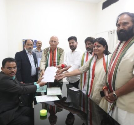 Congress leader Abhishek Manu Singhvi today filed his nomination for the Rajya Sabha by-election from Telangana