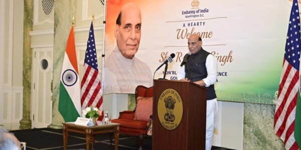 Defence Minister Rajnath Singh arrives in Washington on a four-day US visit