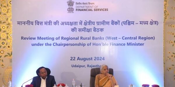 Finance Minister Nirmala Sitharaman chaired a meeting to review the performance of nine Regional Rural Banks (RRBs) in Udaipur