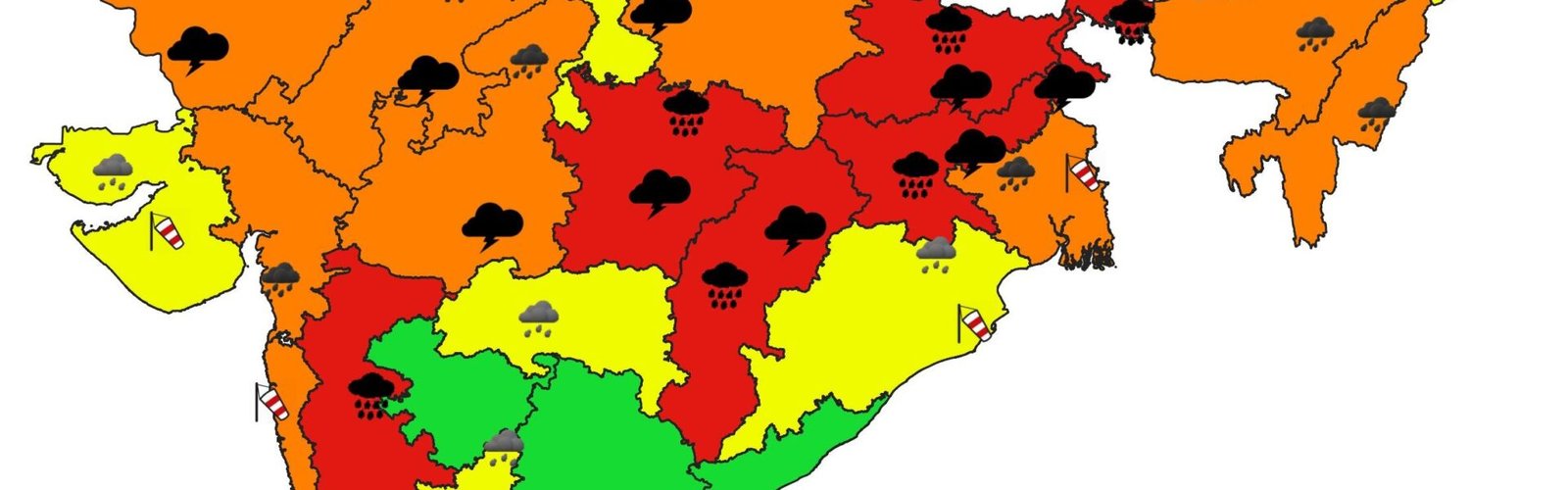 IMD issued a red alert for heavy rains in Jharkhand, Bihar, West Bengal, Chhattisgarh and Madhya Pradesh