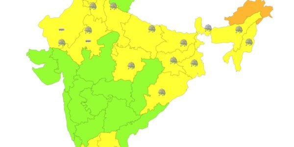 IMD issued an orange alert for heavy rainfall in some parts of the country for the next two days