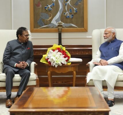 Lieutenant Governor of Ladakh Brig. (Dr) B. D. Mishra met Prime Minister Narendra Modi in New Delhi today