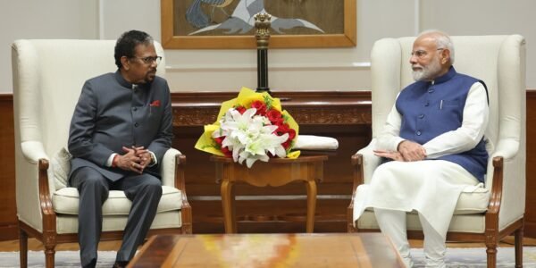 Lieutenant Governor of Ladakh Brig. (Dr) B. D. Mishra met Prime Minister Narendra Modi in New Delhi today